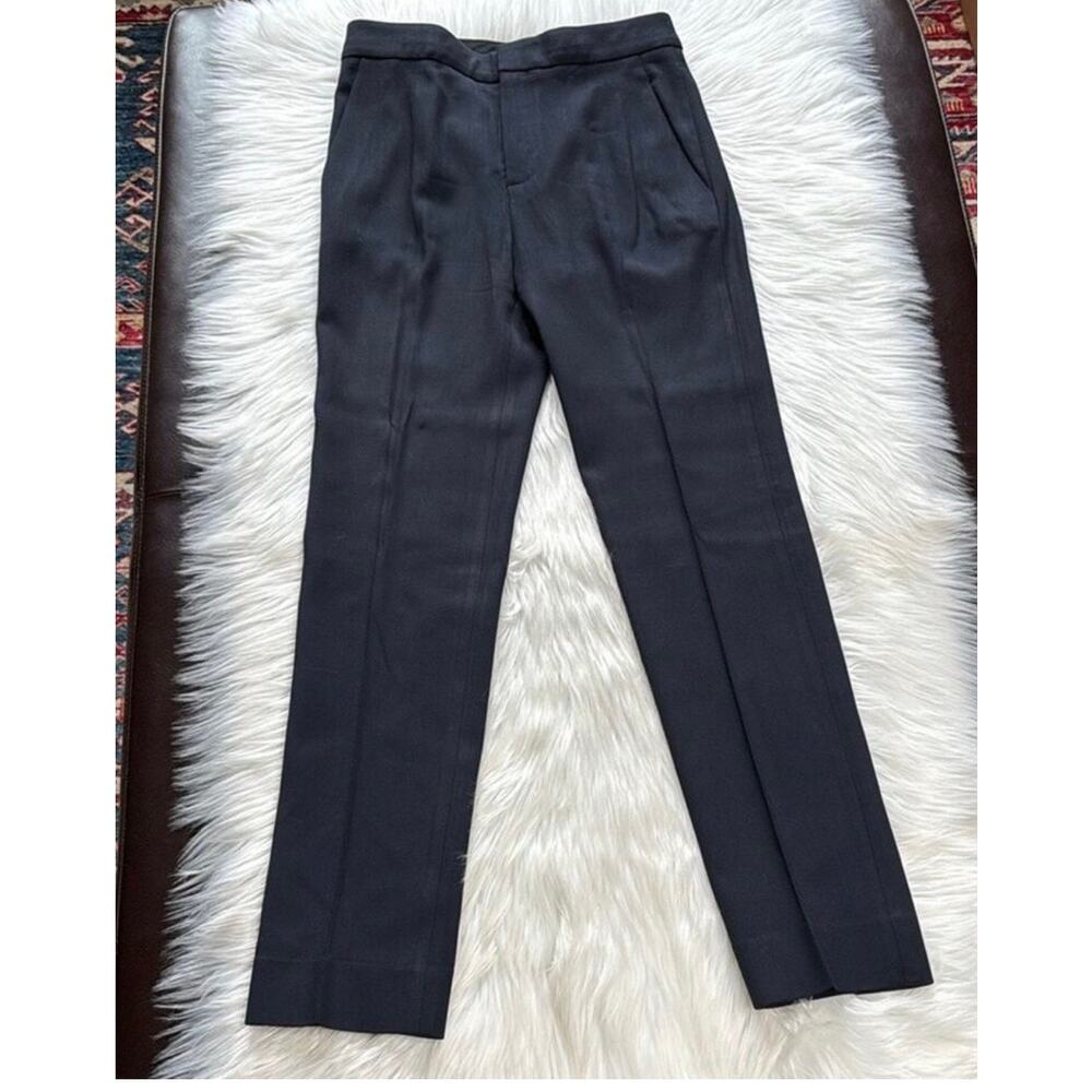 Scanlan Theodore Navy Slim Wool Blend Trousers